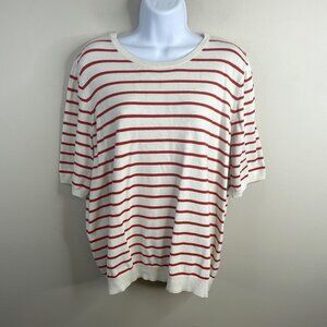 H&M Preppy Sweater Womens XLarge Nautical Coastal Stripe Pullover Short Sleeve